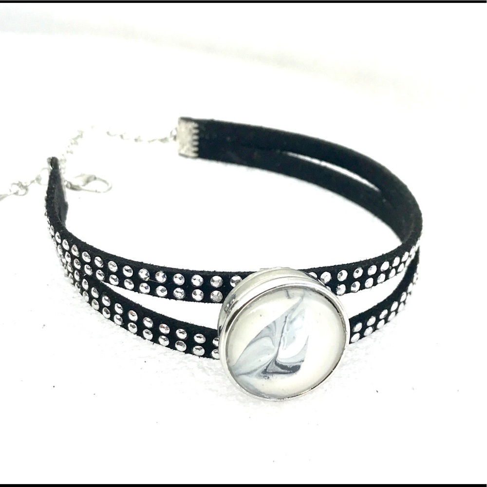 Leather snap bracelet Handmade 20mm snap SB20